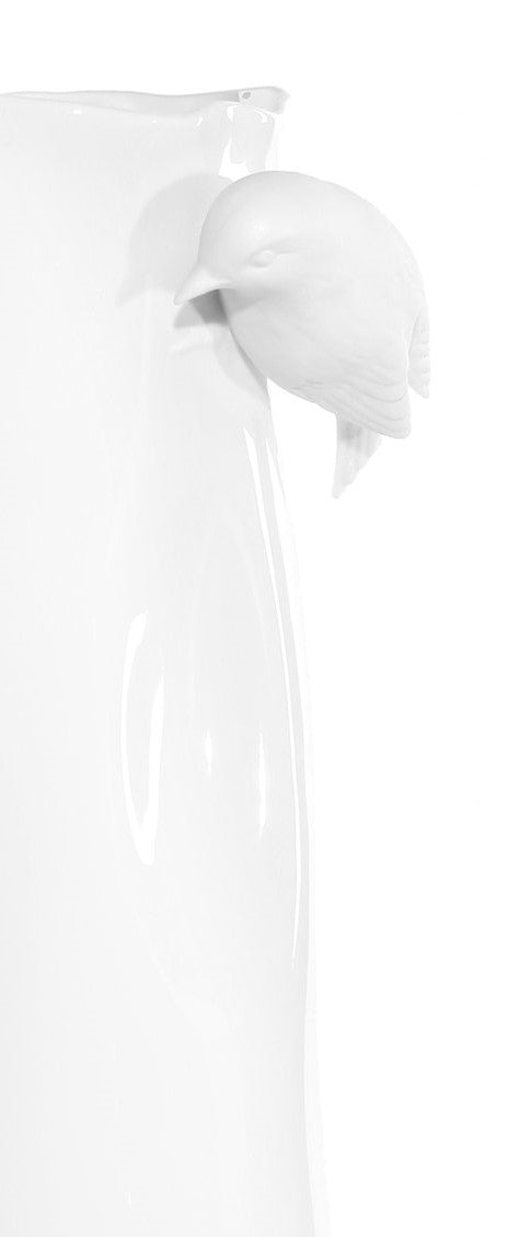 Porcelaine vase w/white birds 45cm - Country of Origin: Estonia