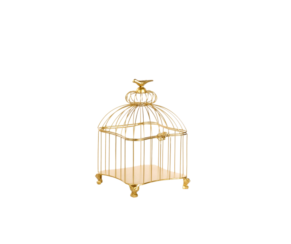 Metal Aviary Birdcage in Gold – 34cm & 44cm – Country of Origin : Belgium