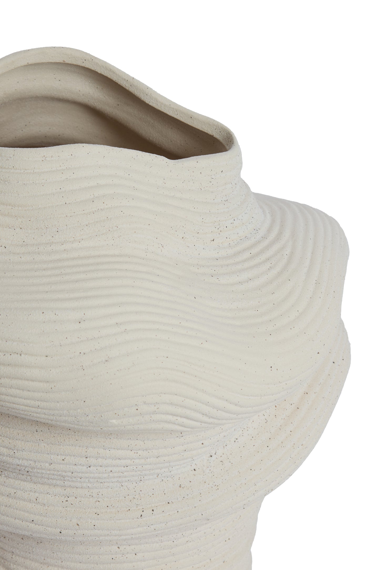 Luzz Decorative Vase in Matte Cream – 33.5x32x34cm – Country of Origin : Netherlands