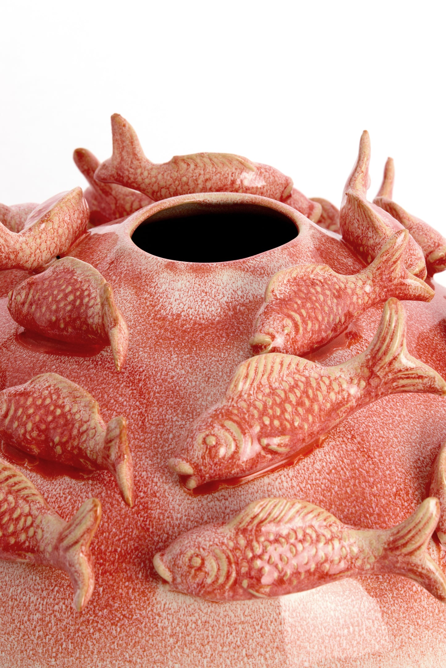 Fish Decorative Vase in Coral + Cream – Country of Origin : Netherlands