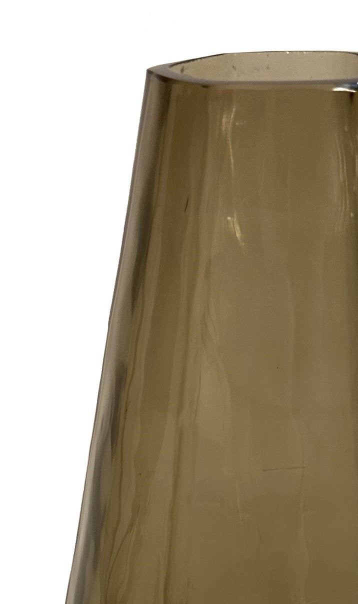 Glass cone vase angled lt smoke - Country of Origin: Estonia