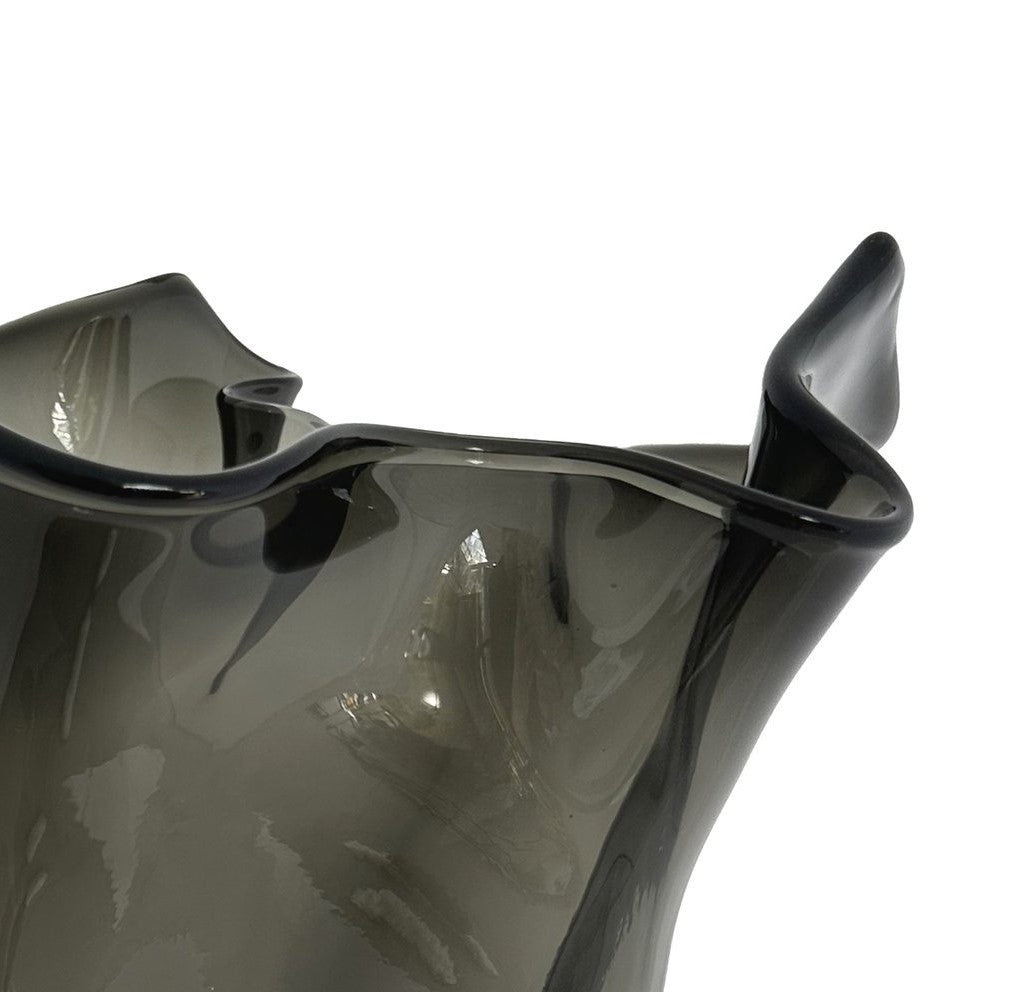Glass vase organic smoked grey H53cm - Country of Origin: Estonia