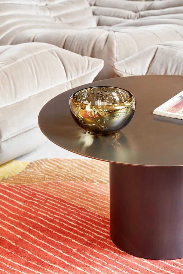 DECO Round Splashed Amber Bowl - Country of Origin : Latvia