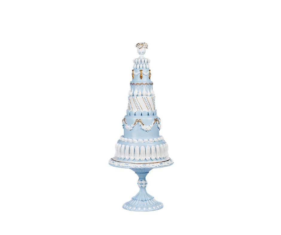Delft Elegant Tall Cake on Stand - Country of Origin : Belgium