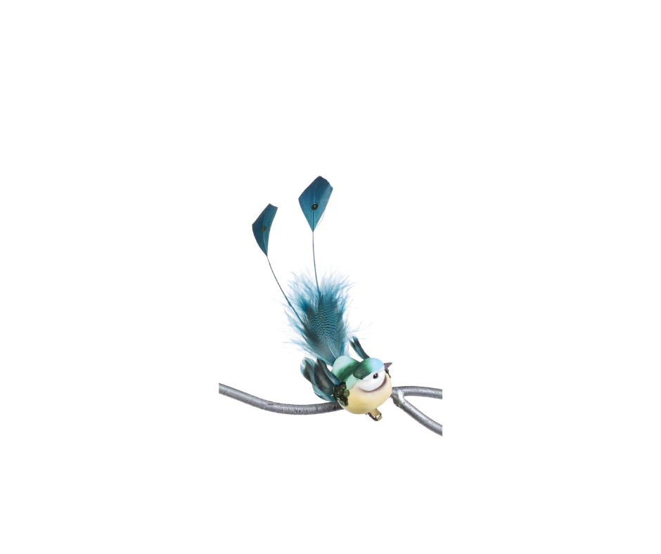 Plume Trop Bird On Clip - Country of Origin : Belgium