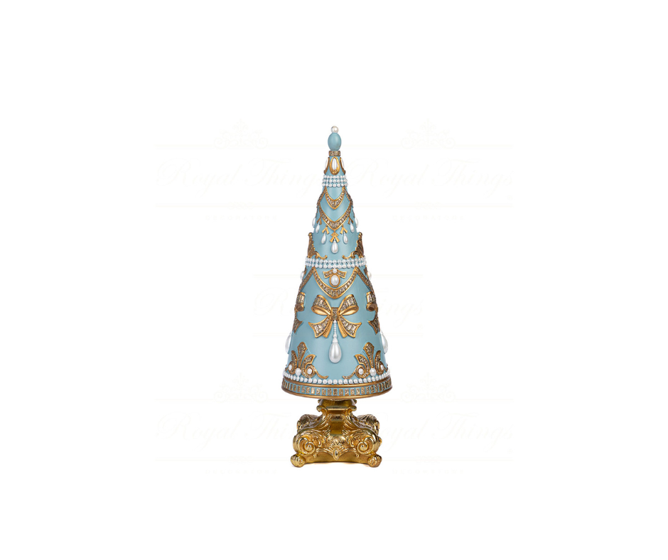 Delft Bow/Pearl Xmas Cone Tree Tabletop - Country of Origin : Belgium