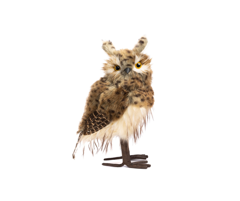 Furry Spotted Owl Figurines - Country of Origin : Belgium