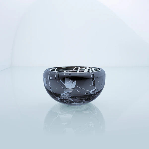 DECO Round Splashed Navy Blue Bowl - Country of Origin : Latvia