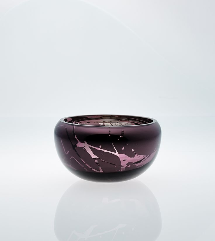 DECO Round Splashed Purple Bowl - Country of Origin : Latvia