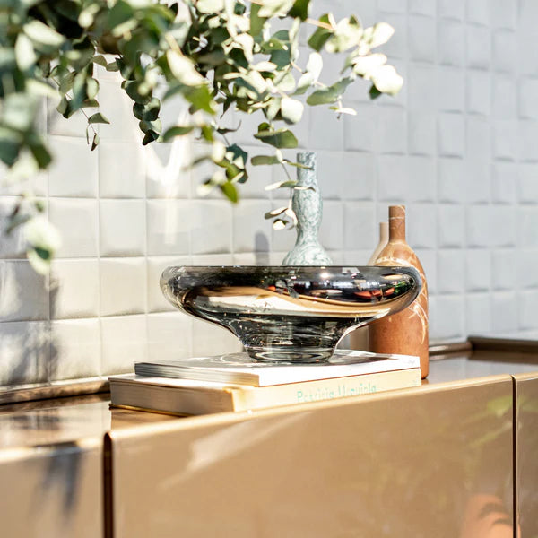 DECO large splashed mirror bowl - Country of Origin : Latvia