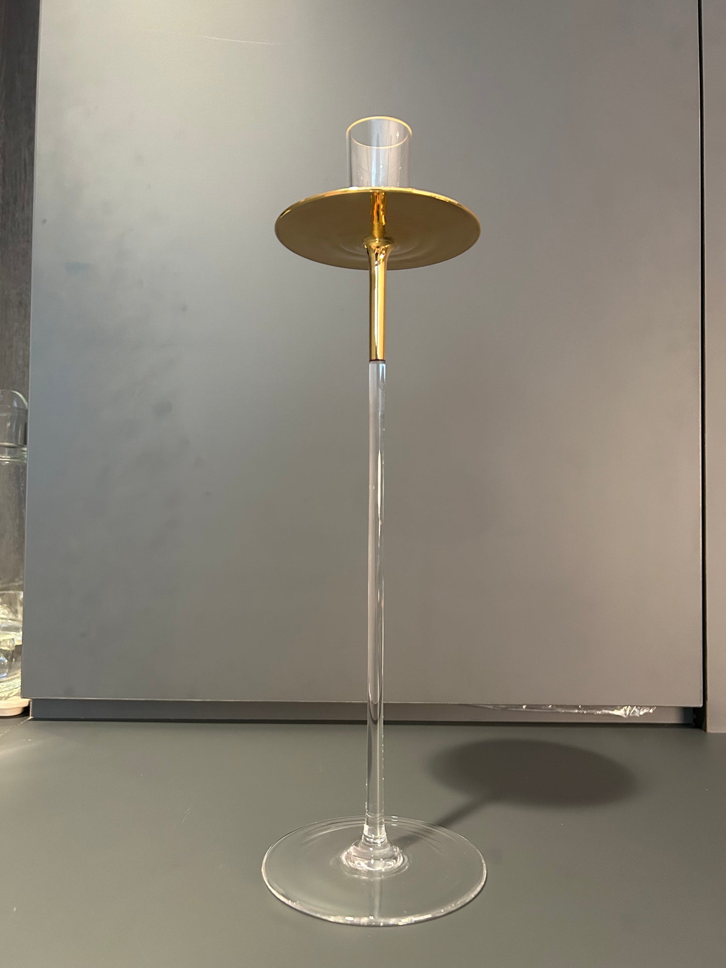 Candle Stick Middle - crystal/gold - Country of Origin: Czech Republic