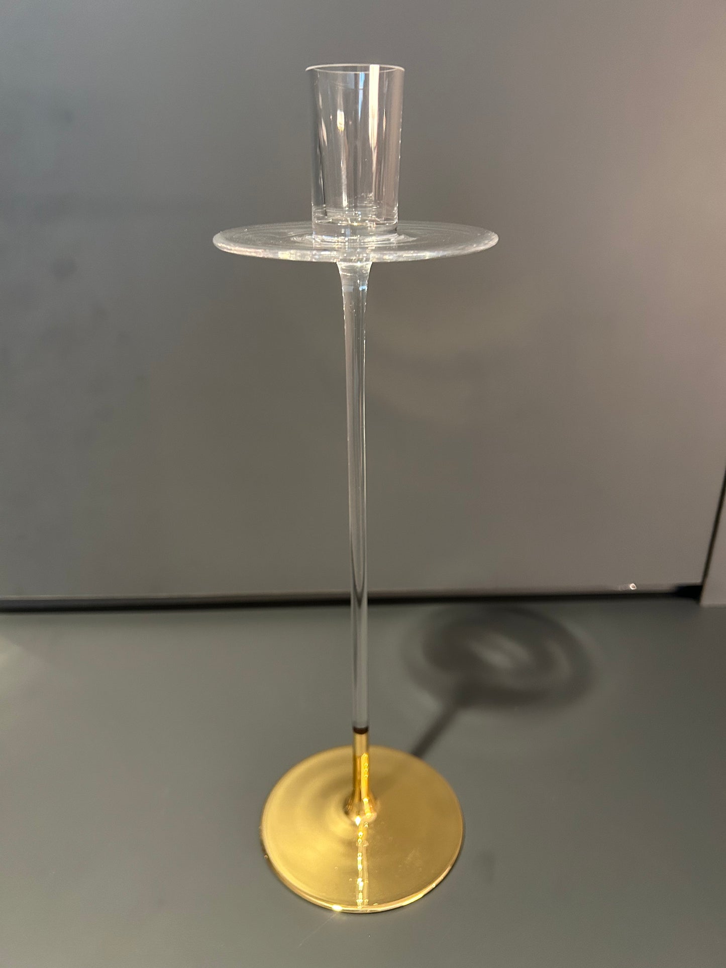 Candle Stick Low - Crystal/Gold - Country of Origin: Czech Republic