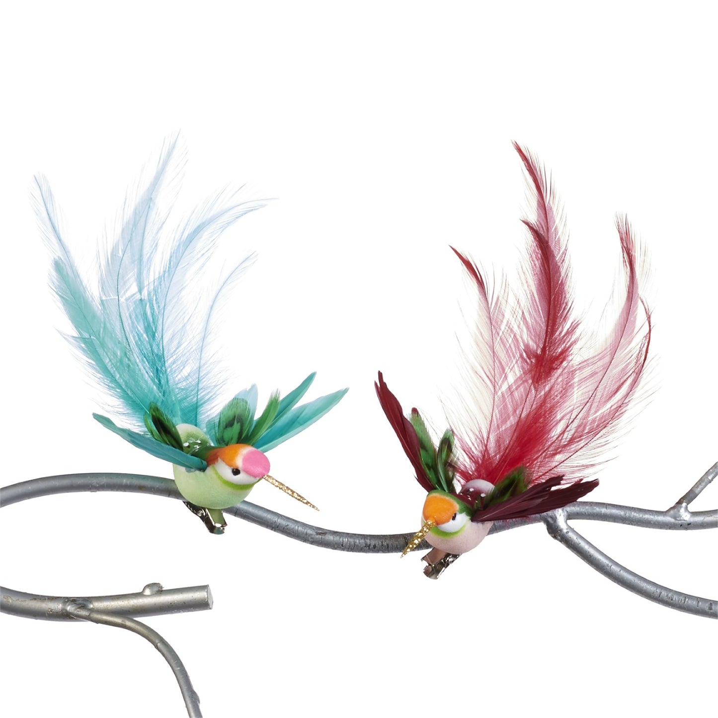 Plume Fly Hummingbird Clip Ornaments - Country of Origin : Belgium