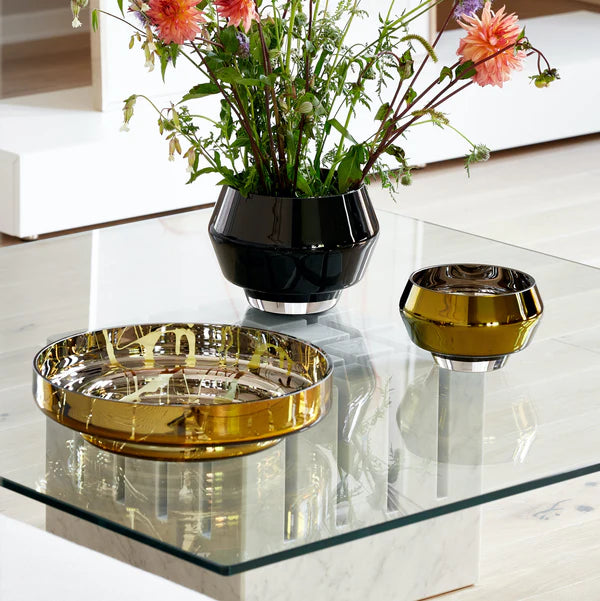 MOON Large Splashed Amber Bowl - Country of Origin : Latvia