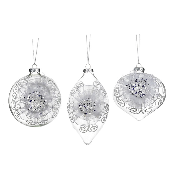 Glass Fabric 3D Flower Ball - Country of Origin : Belgium