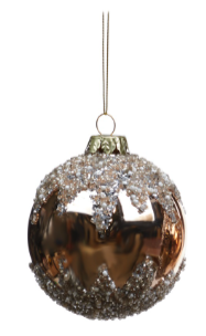 Glass Glitter Top and Bottom Ball - Country of Origin : Belgium