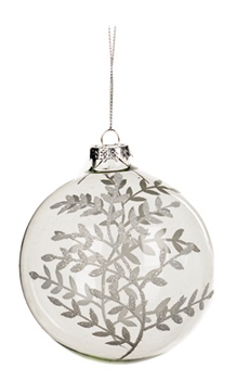 Glass Glitter Leaf/Twig Ball - Country of Origin : Belgium