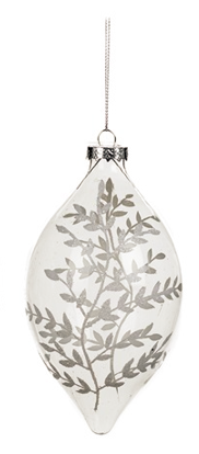 Glass Glitter Leaf/Twig Ball - Country of Origin : Belgium