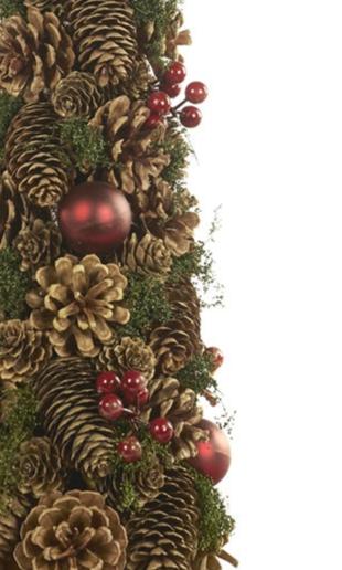 Berry, Ball, and Pinecone Tabletop Arrangement - Country of Origin : Belgium