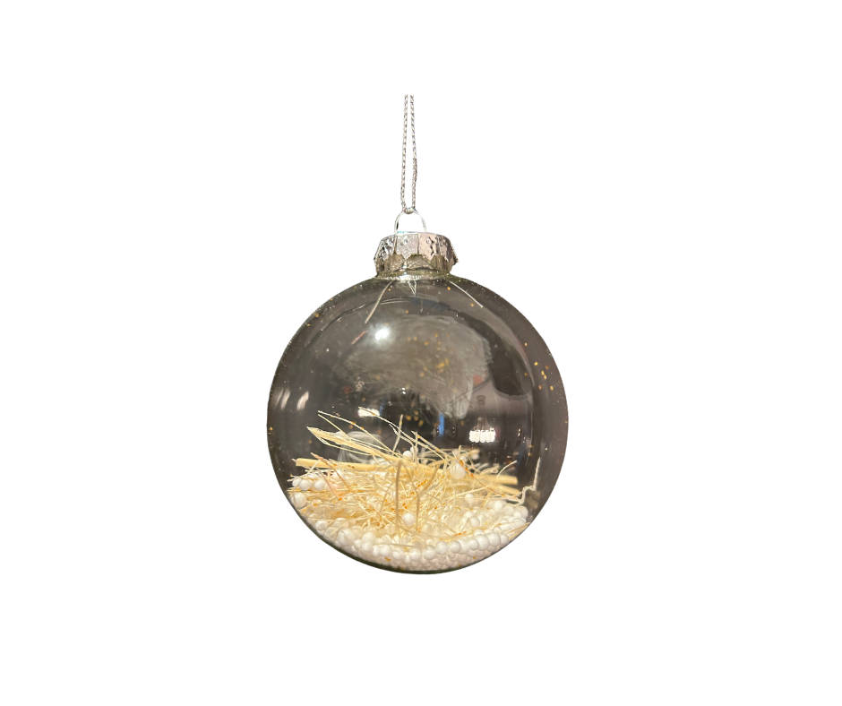 Glass Twig and Berry Filled Ornament Set - Assorted Shapes - Country of Origin : Belgium