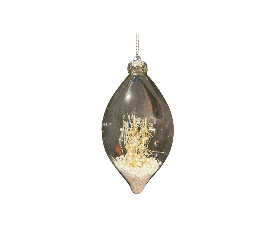 Glass Twig and Berry Filled Ornament Set - Assorted Shapes - Country of Origin : Belgium