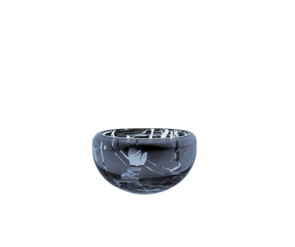 DECO Round Splashed Navy Blue Bowl - Country of Origin : Latvia