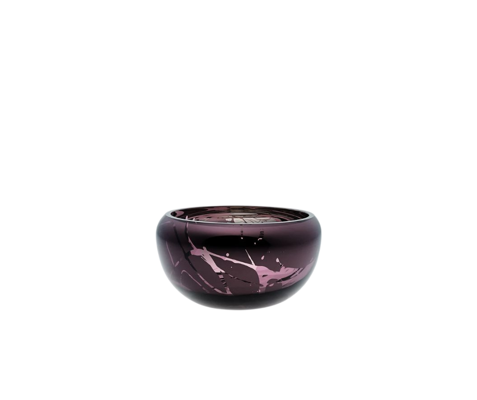 DECO Round Splashed Purple Bowl - Country of Origin : Latvia