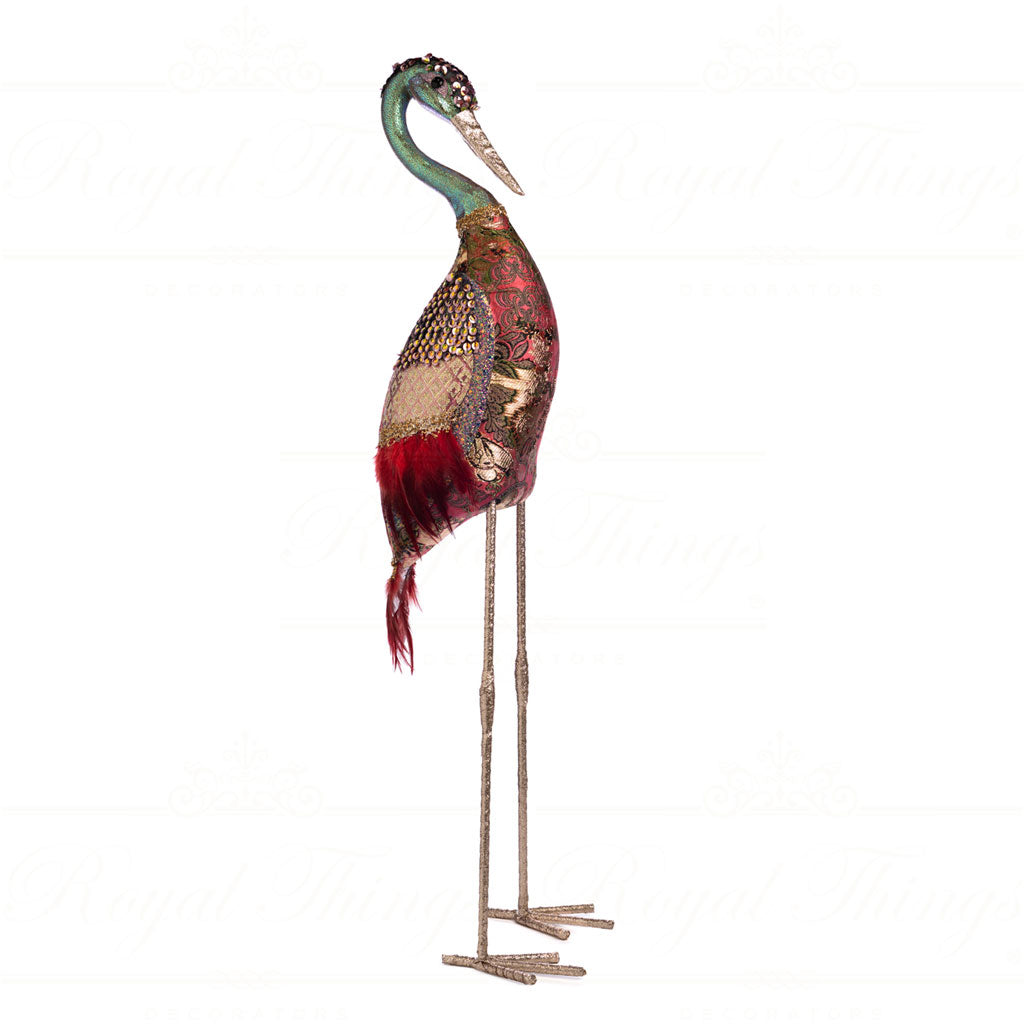 Brocade Metal Standing Stork - Country of Origin : Belgium
