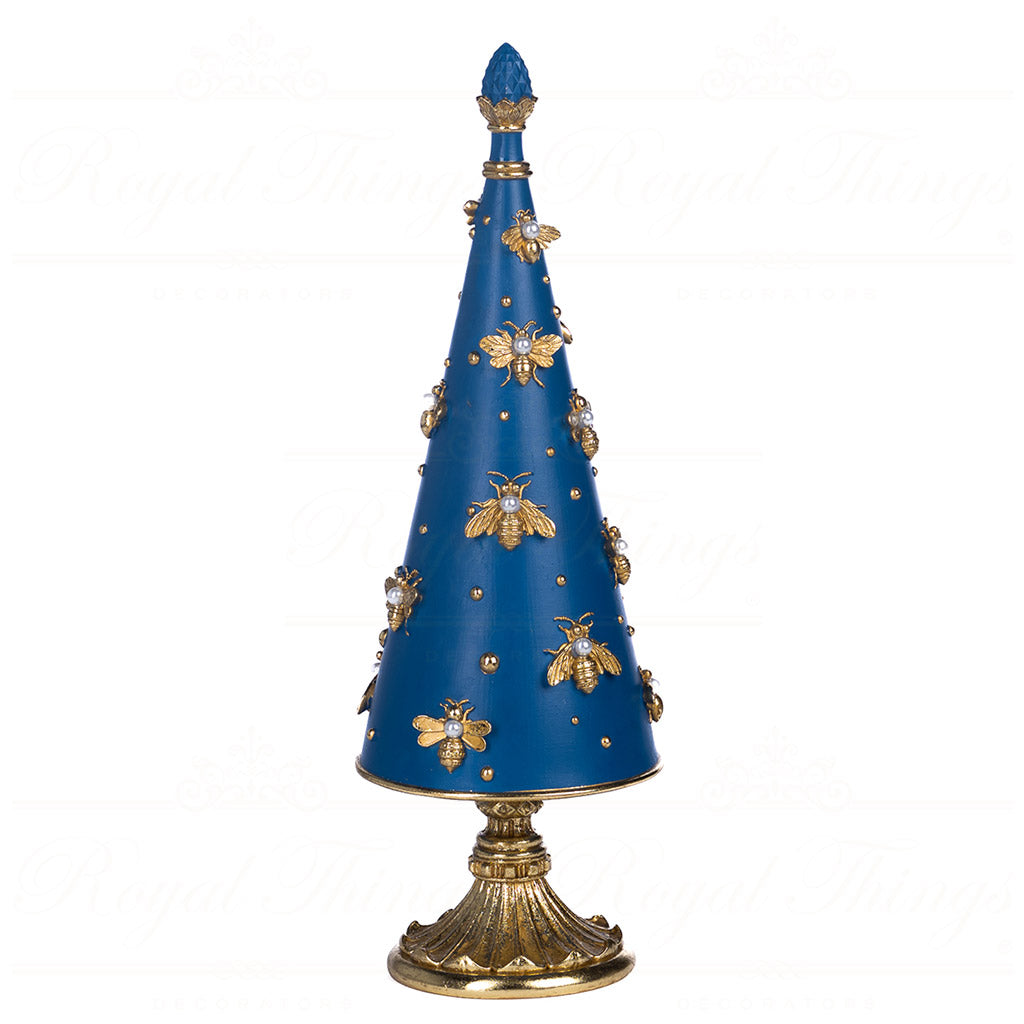 Delft Bee Xmas Cone Tree Tabletop