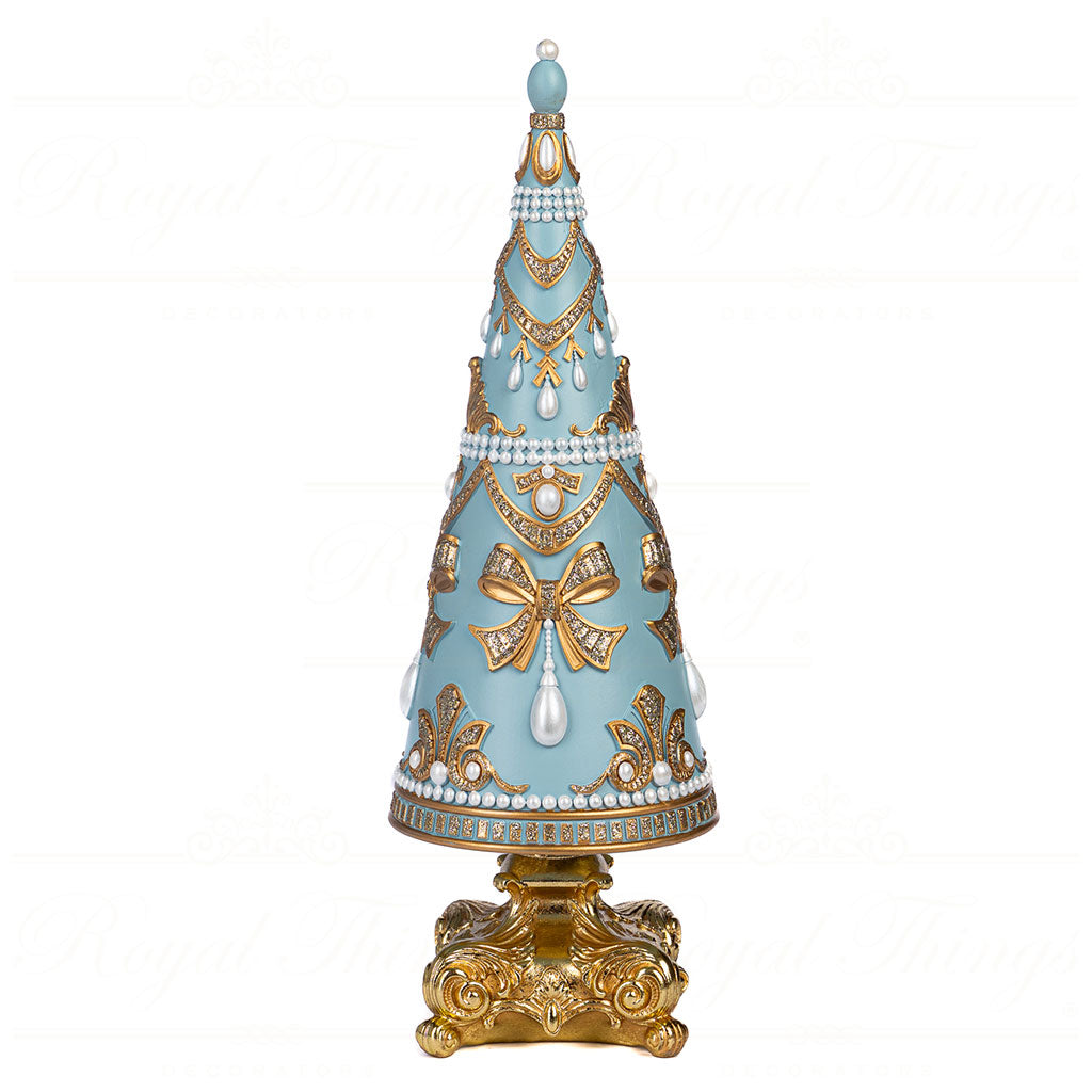 Delft Bow/Pearl Xmas Cone Tree Tabletop - Country of Origin : Belgium
