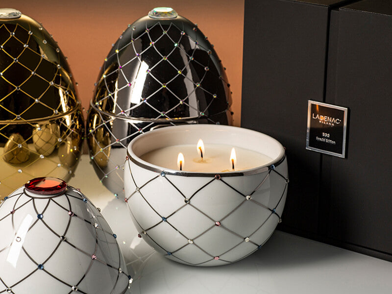 Premium White Egg with silver stripe -Bois de Russie - 450 g - Country of Origin: Italy