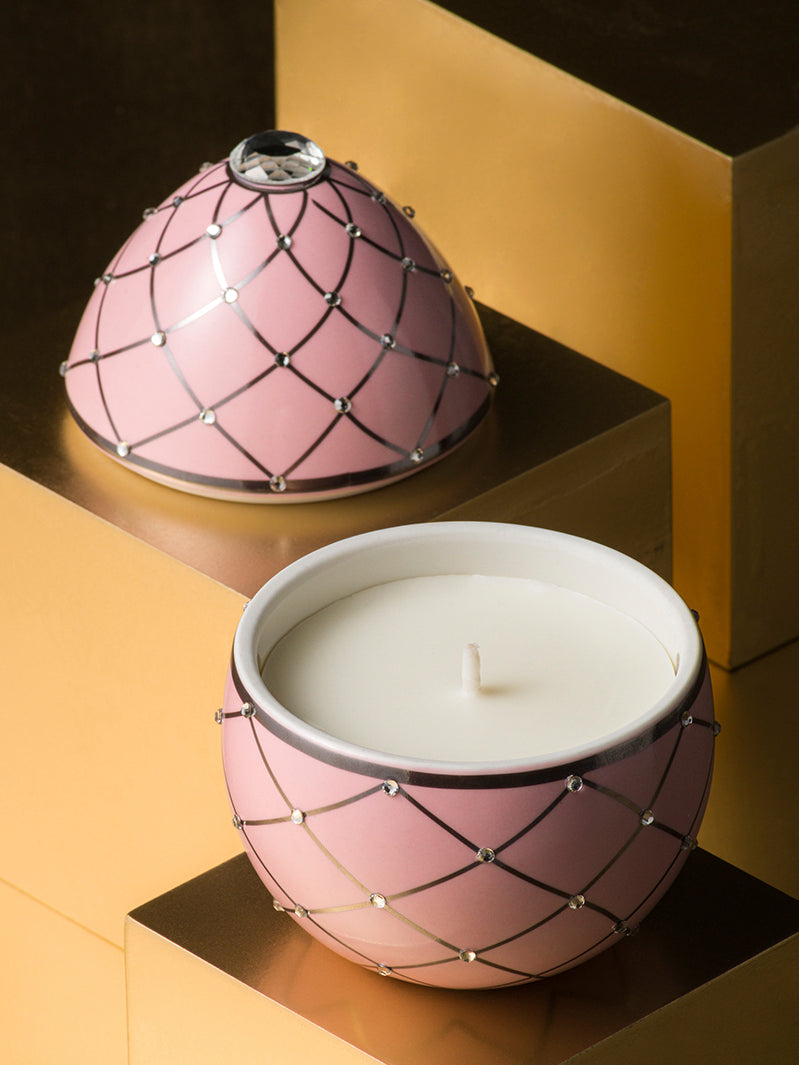 Pink Egg with Silver Stripe - Bois de Russie - 220 g - Country of Origin: Italy