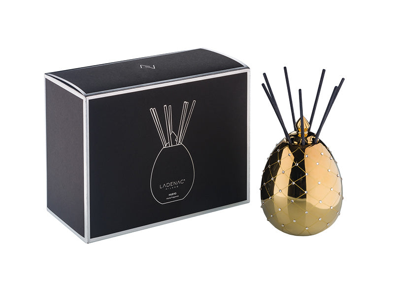 Gold Egg shape Reed Diffuser. 250 ml - Country of Origin: Italy