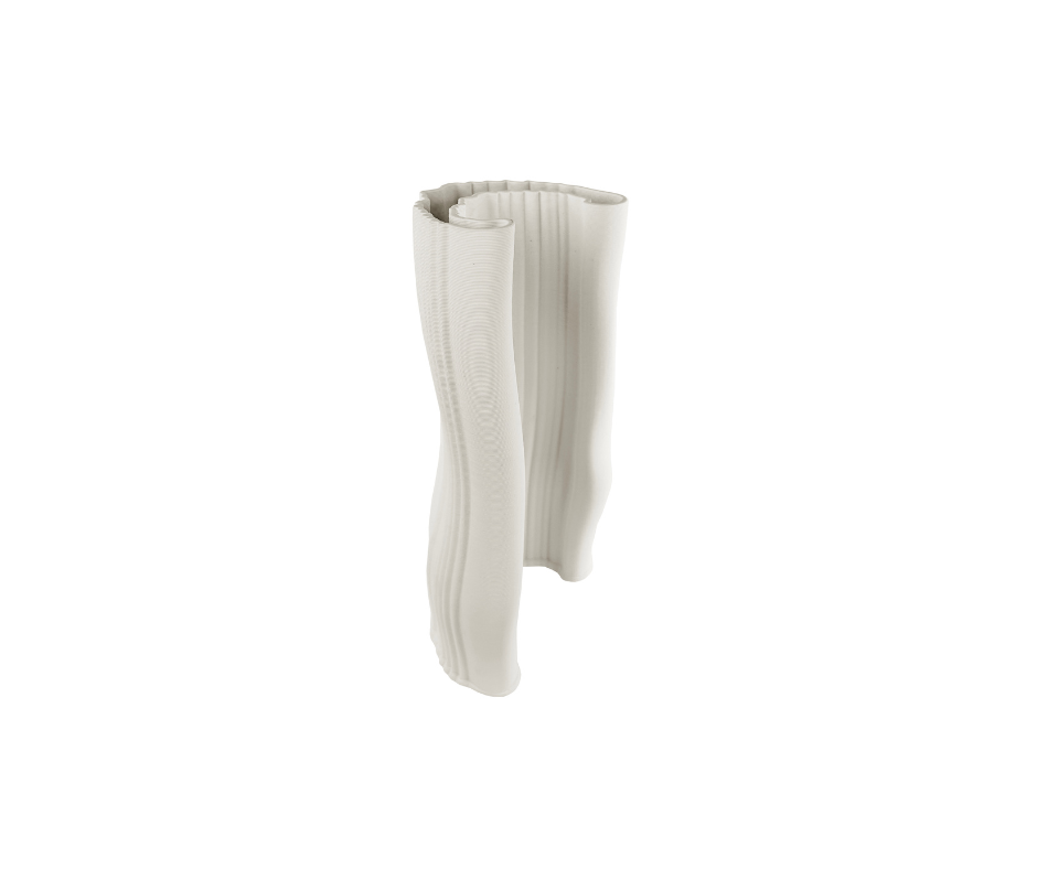 Ceramic printed vase wave white - 30cm - Country of Origin: Estonia