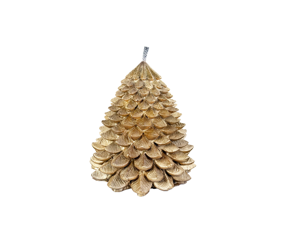 Outdoor Candle Christmas Tree Gold - H28cm  - Country of Origin: Estonia