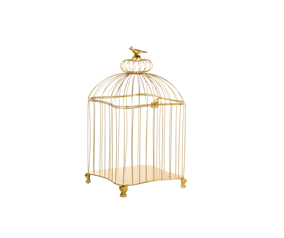 Metal Aviary Birdcage in Gold – 34cm & 44cm – Country of Origin : Belgium