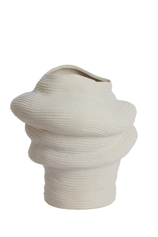 Luzz Decorative Vase in Matte Cream – 33.5x32x34cm – Country of Origin : Netherlands