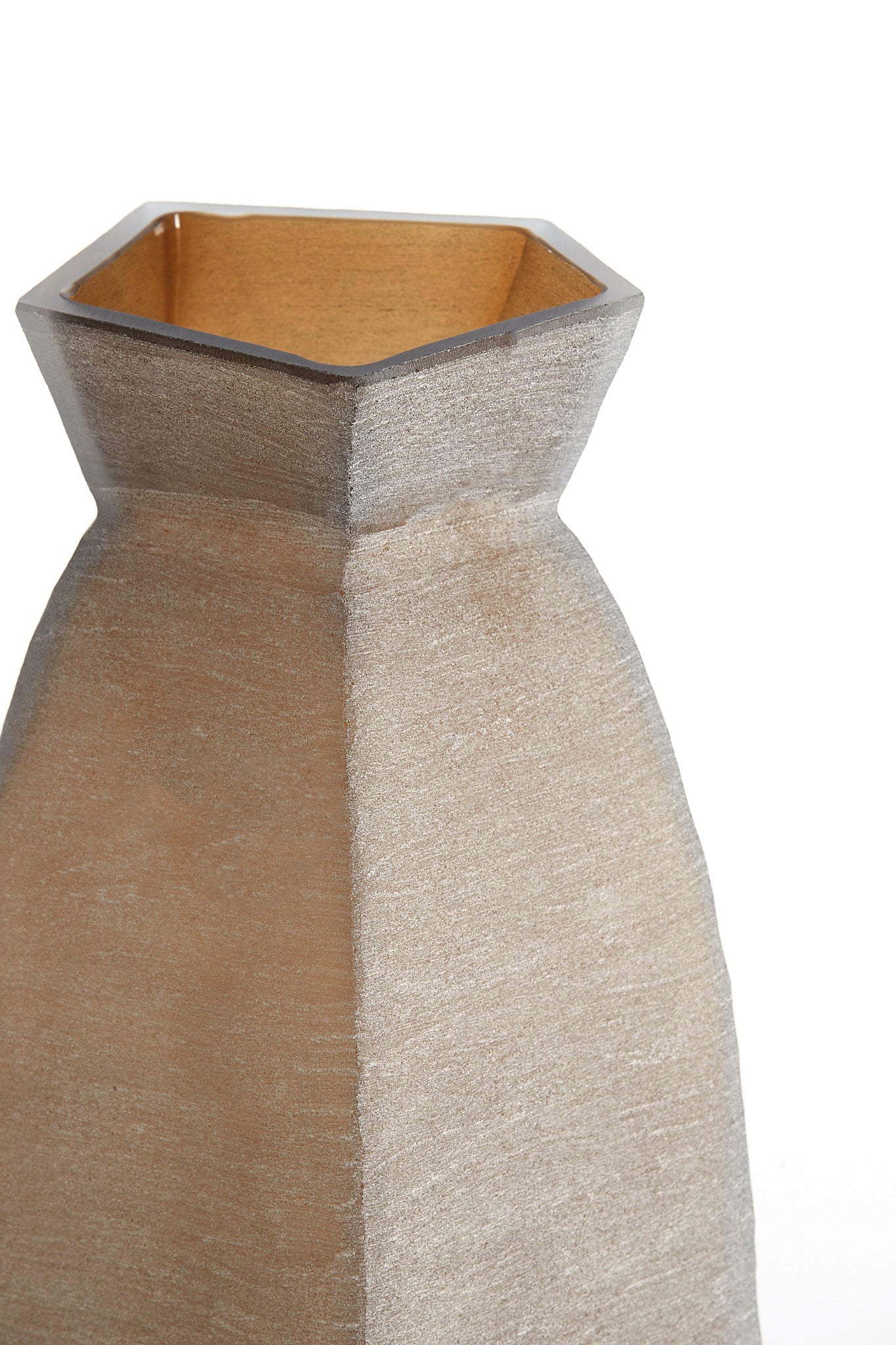 Veliko Decorative Glass Vase in Dark Brown – 24.5x22.5x50.5cm – Country of Origin : Netherlands