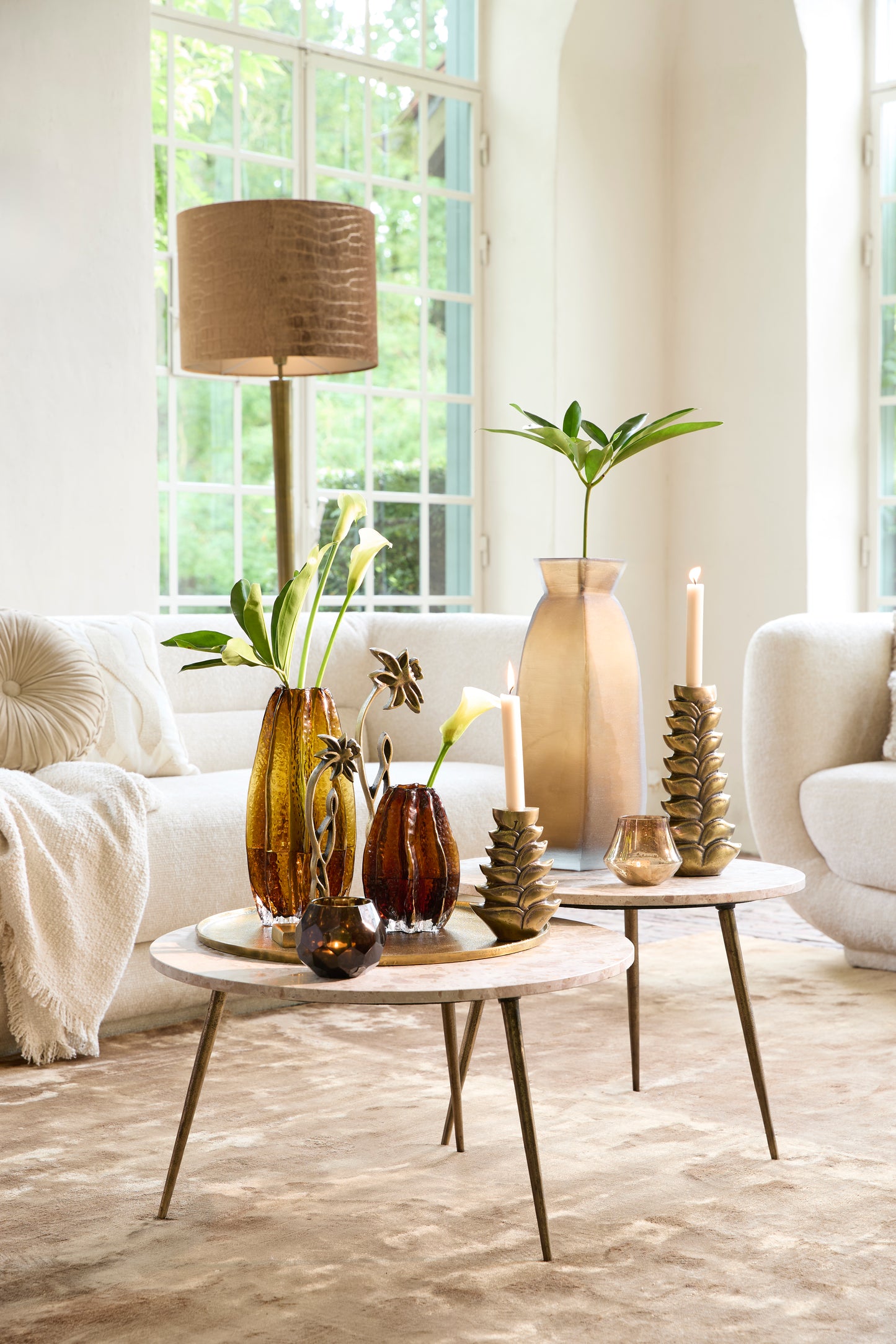 Veliko Decorative Glass Vase in Dark Brown – 24.5x22.5x50.5cm – Country of Origin : Netherlands