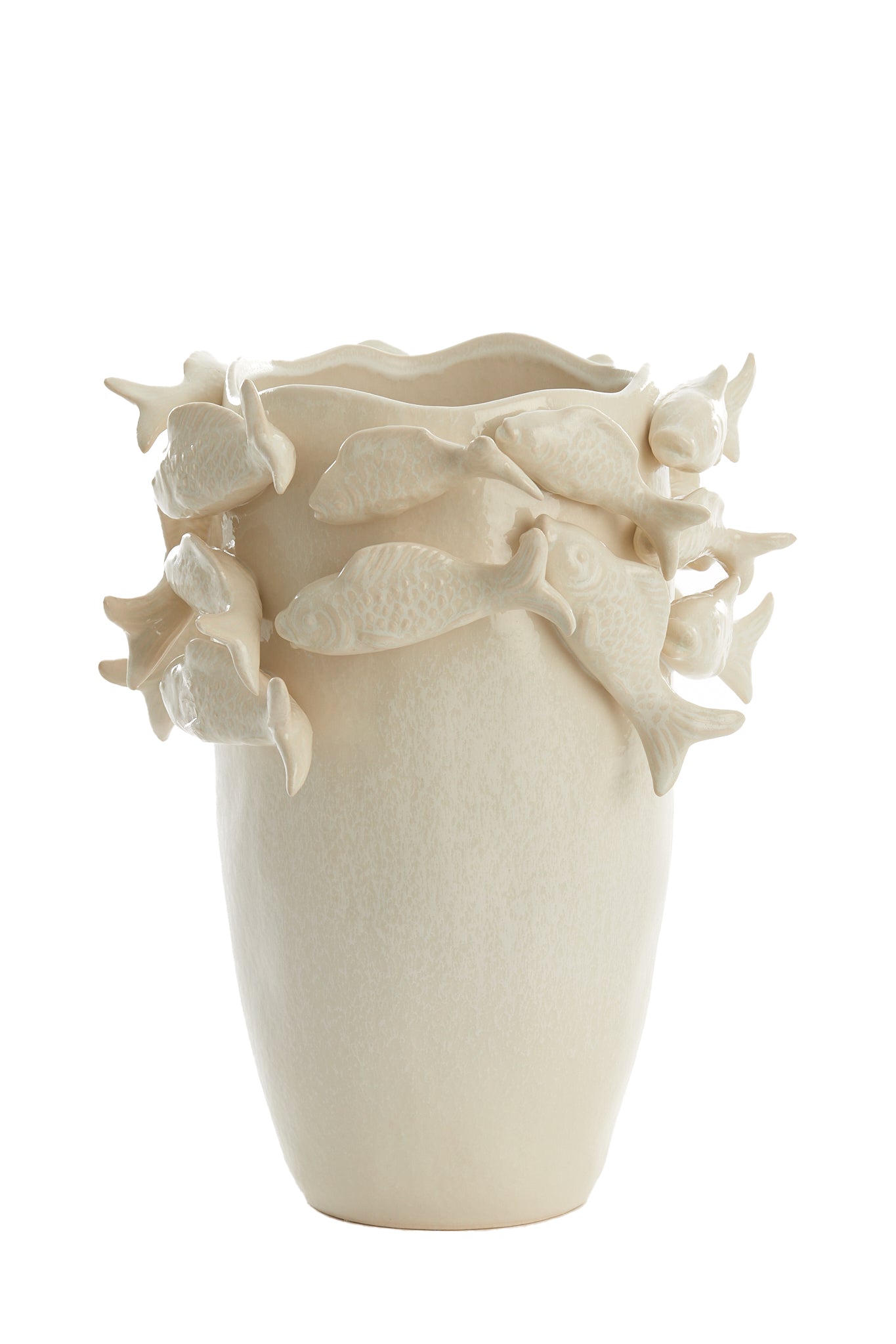 Fish Decorative Vase in Cream  – Country of Origin : Netherlands