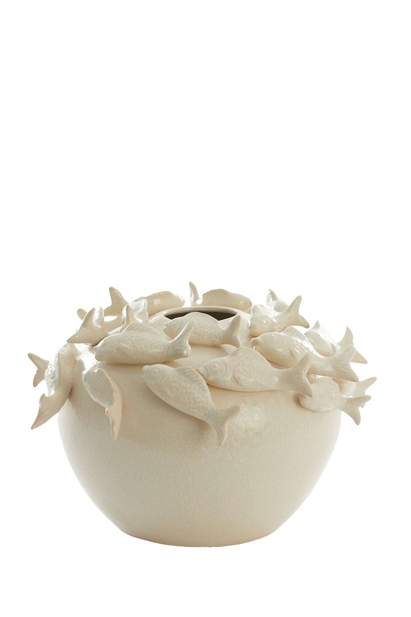 Fish Decorative Vase in Cream  – Country of Origin : Netherlands