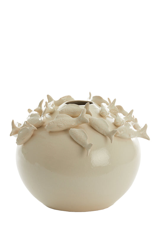 Fish Decorative Vase in Cream – Country of Origin : Netherlands