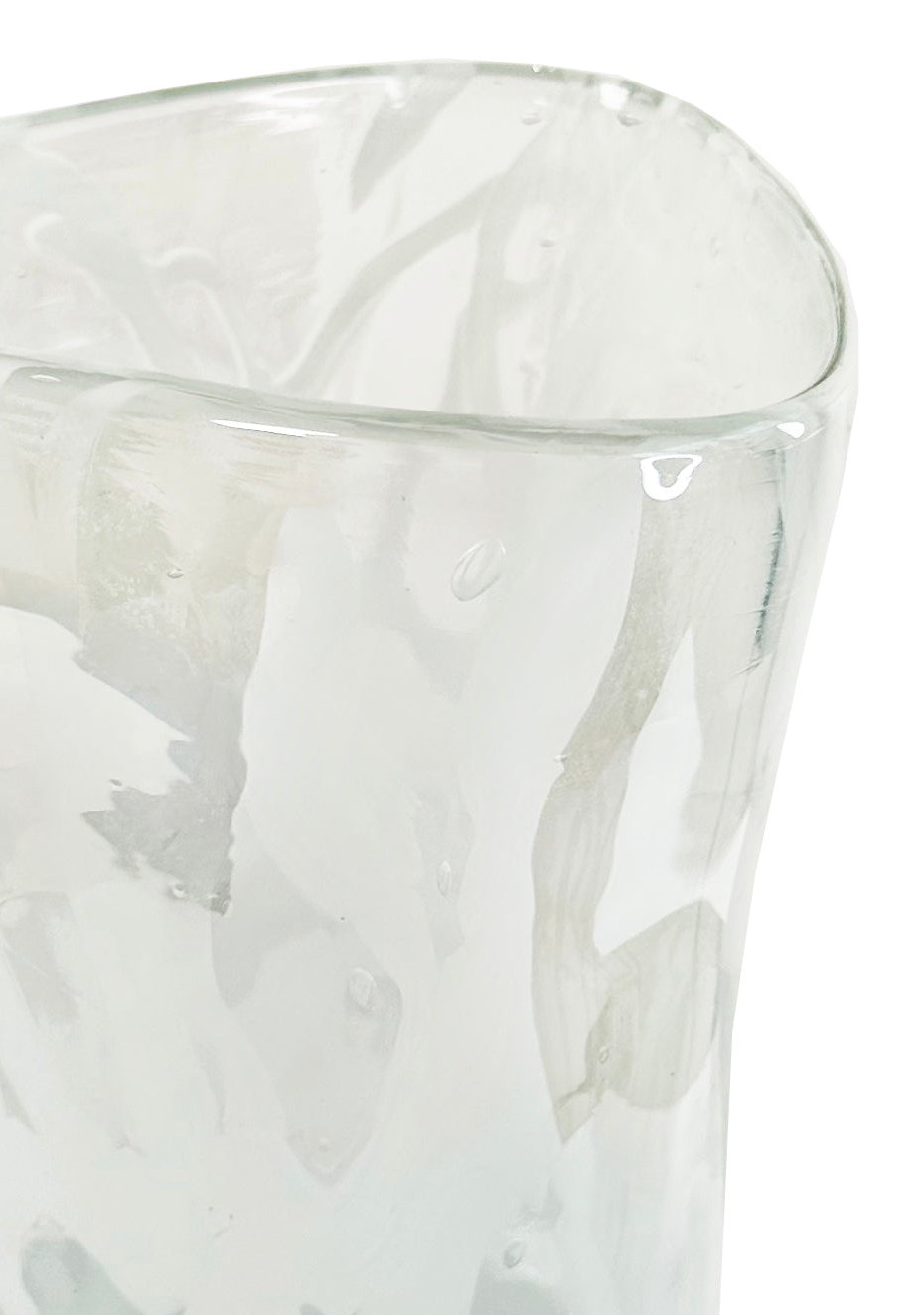 Glass triangle cylinder vase clear white lines d15;h21cm - Country of Origin : Estonia