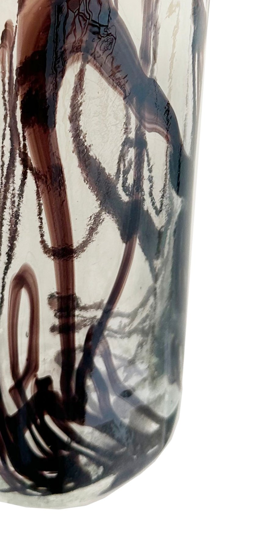 Glass triangle cylinder vase lustered black lines d11,5;h30,5cm - Country of Origin : Estonia