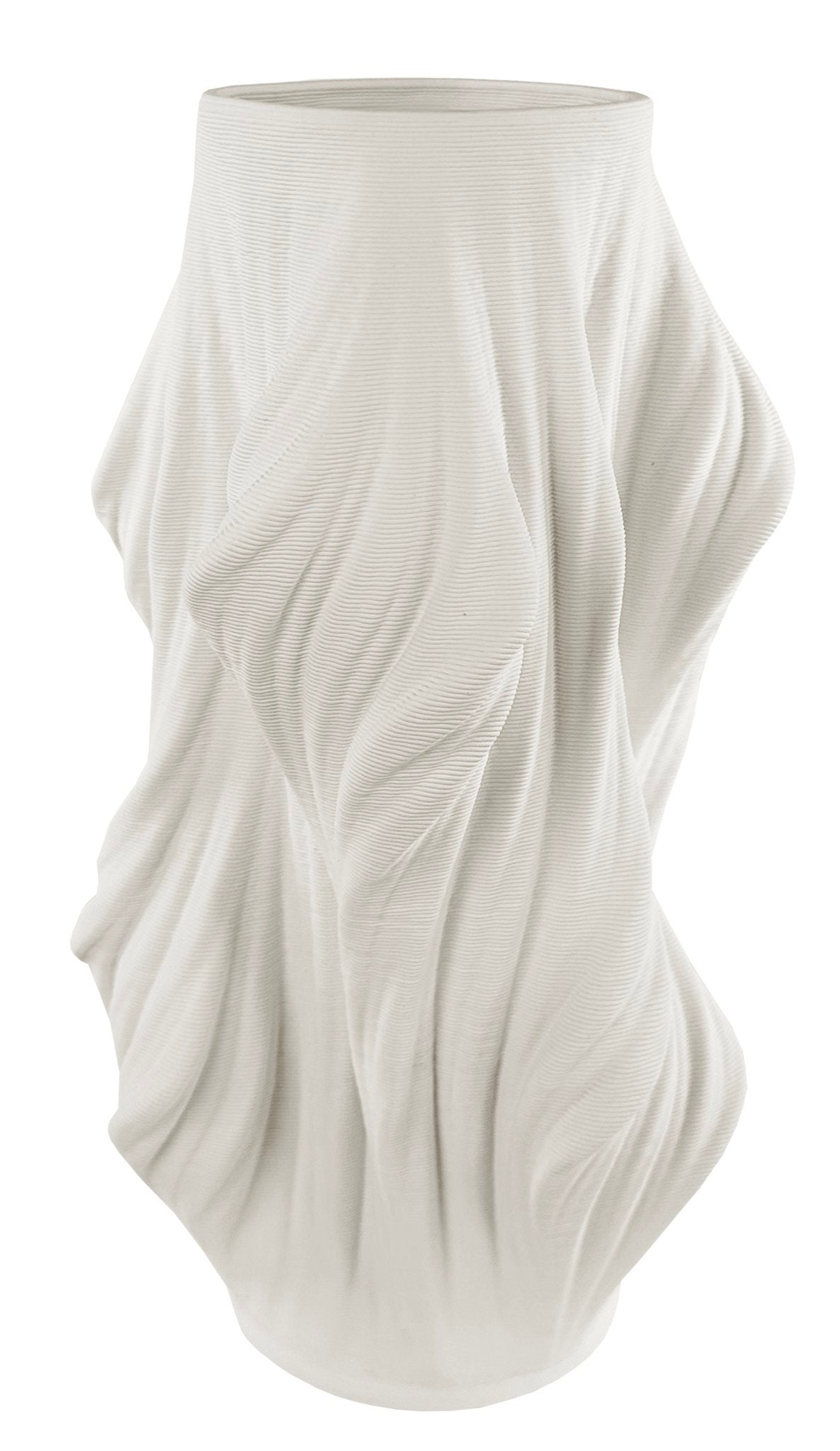 Ceramic printed draped vase white d16;h28cm - Country of Origin: Estonia