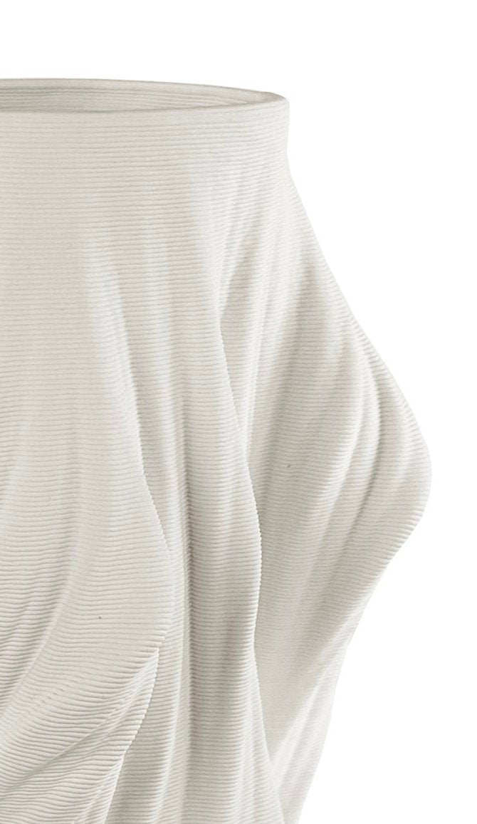 Ceramic printed draped vase white d16;h28cm - Country of Origin: Estonia