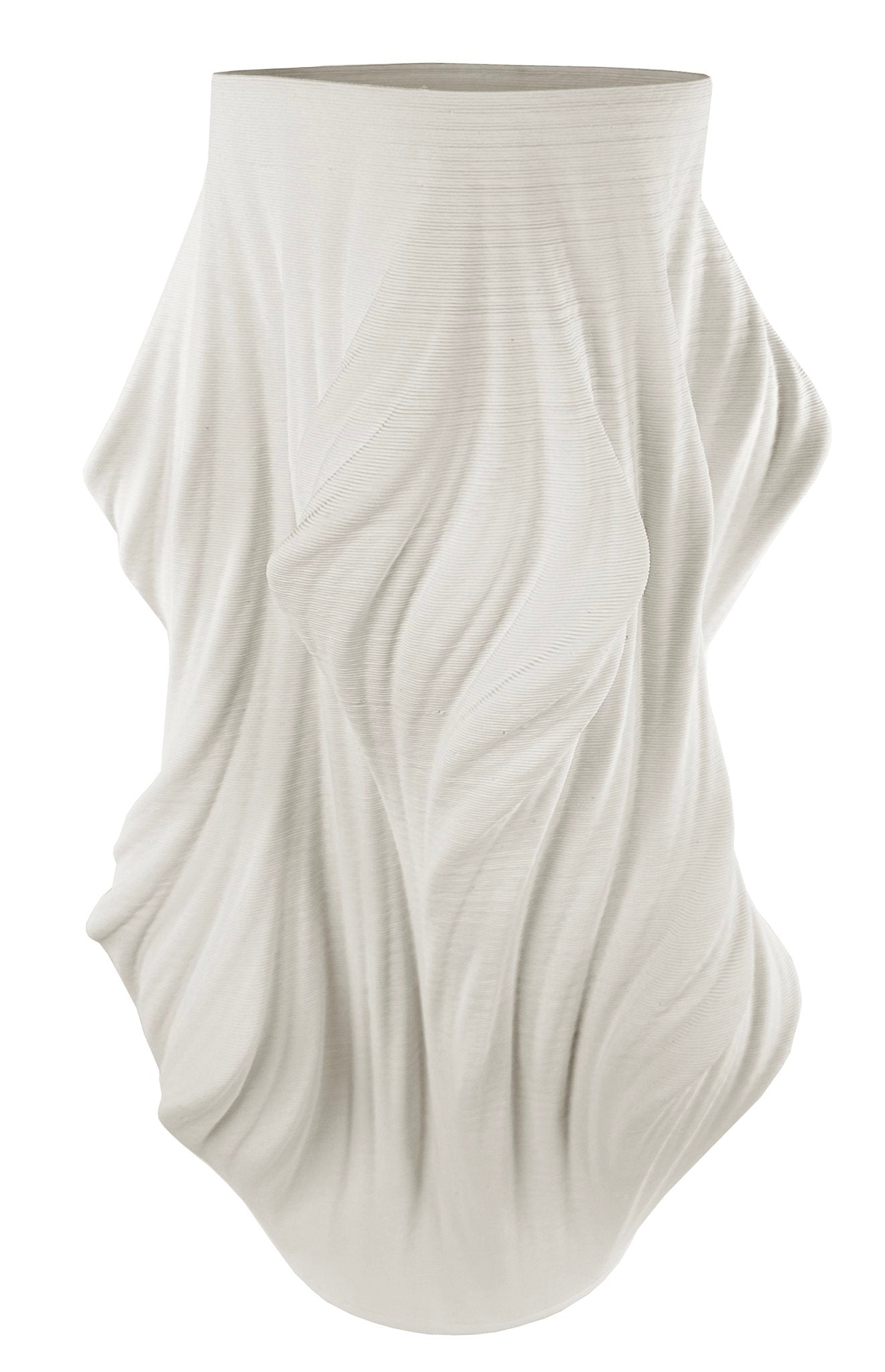 Ceramic printed draped vase white d24;h40cm - Country of Origin: Estonia
