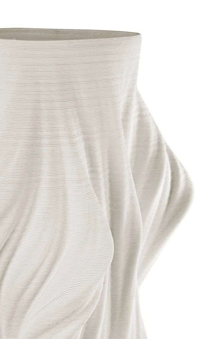 Ceramic printed draped vase white d24;h40cm - Country of Origin: Estonia