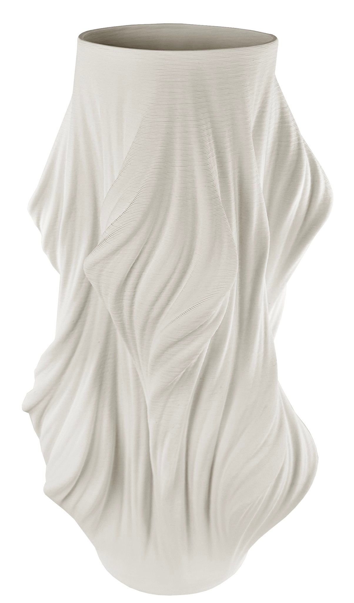 Ceramic printed draped vase white d24;h45cm - Country of Origin: Estonia