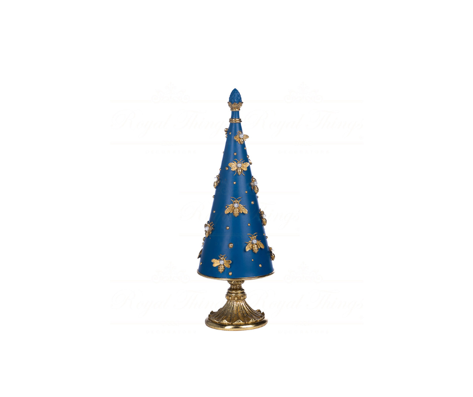 Delft Bee Xmas Cone Tree Tabletop